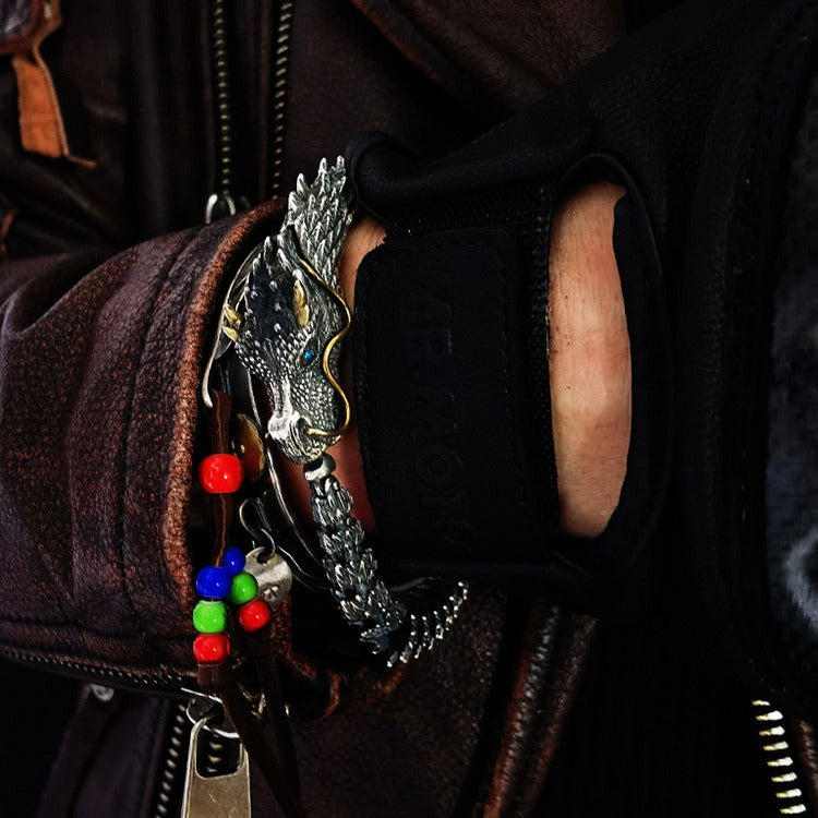 Dragon bracelet silver plated men's retro and domineering trend men's bracelet keel cool and high-end feeling
