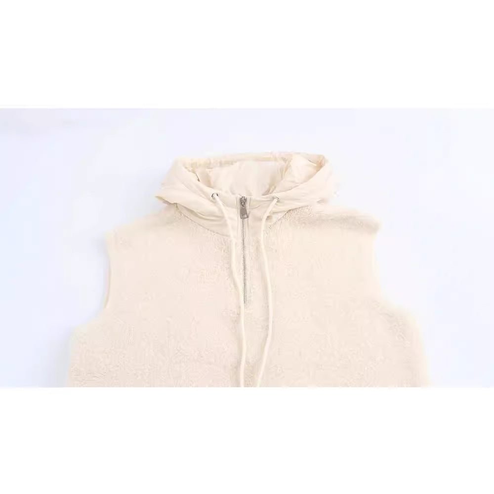 French fashion towel thick casual half zipper hooded knitted vest