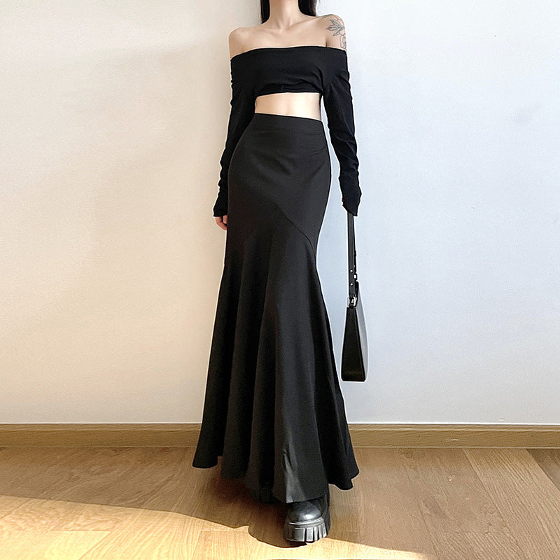 Sexy high waisted slim fit skirt with versatile temperament for commuting including buttocks and fish tail long skirt