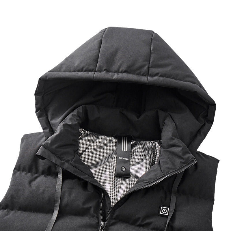 Winter full body constant temperature insulation electric heating clothes USB heating clip intelligent heating vest hooded vest